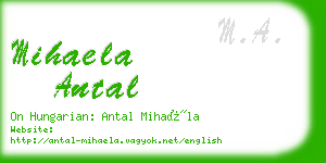 mihaela antal business card
